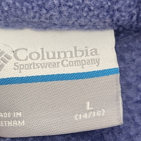 Columbia Kid Girl US L Fleece Purple Jacket Gorpcore Activewear Back To School - Picture 2 of 2